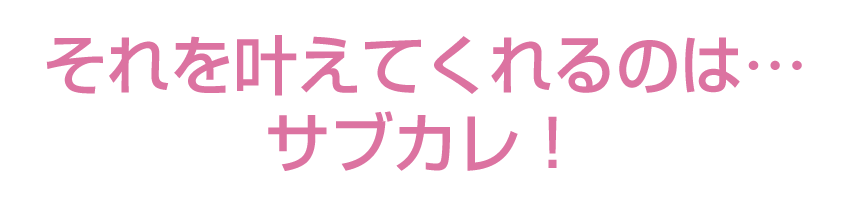 それを叶えてくれるのは…サブカレ！